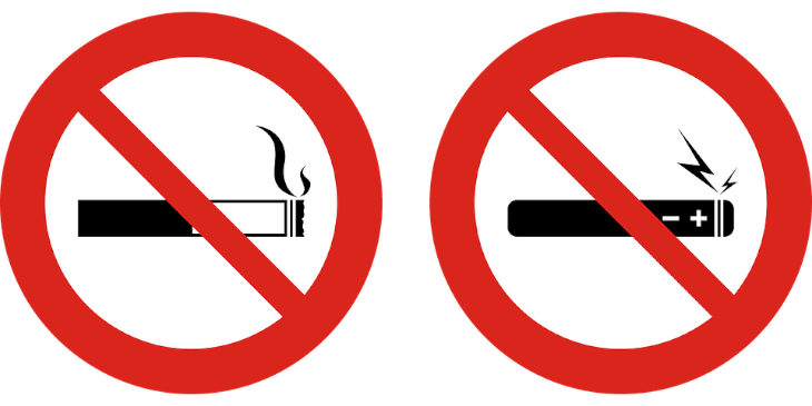 Informacja na temat potencjalnych zagrożeń związanych ze stosowaniem elektronicznych papierosów.